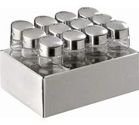 APS Multiusos pimentero, Juego de 12, depósito de Cristal, Cada 4 x 4 cm, h: 10 cm