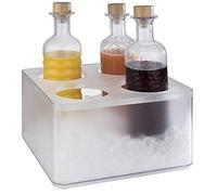 APS Nevera Frosty - Caja de hielo transparente con inserto extraíble para 4 botellas - Dimensiones: 27 x 27 cm, altura: 15 cm, volumen: 7,5 l