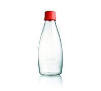 ApS Retap 0,8 litro Botella de Agua Grande Cristal de borosilicato, Rojo