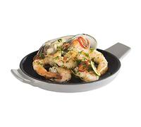 APS sartén para servir"Hierro fundido" - Mini sartén de hierro fundido esmaltada, Ø 13 cm, altura: 2 cm, apilable, apta para horno, recipiente, gris