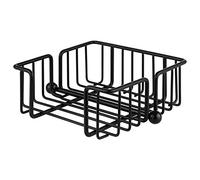 APS Servilletero Urban de metal cromado, soporte para servilletas de 1/4 pliegue con pespunte, 19 x 19 cm, 7,5 cm de altura, para 50 servilletas