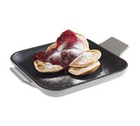 APS Serving Pan "Cast Iron" - Mini sartén de hierro fundido, hierro fundido esmaltado, cuadrada, ancho x fondo x alto: 13 cm x 13 cm x 2 cm, apilable, resistente al horno, recipiente, gris