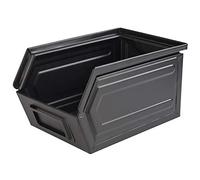 APS Snack Box Industrial - caja metálica negra con compartimento de etiquetado, ancho x fondo x alto: 15,5 x 23,5 x 13 cm, caja de comida rápida, apta para el lavavajillas, apilable