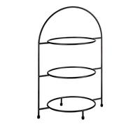 APS Soporte industrial para 3 platos, diámetro máximo de 27 cm, anillo interior de 18 cm de diámetro, tamaño 19,5 x 29 cm, altura 43 cm, base antideslizante (plato no incluido)