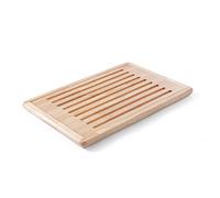 Tabla de cortar pan APS "Rubberwood", tabla de cortar, tabla de madera, tabla de cortar pan con bandeja para migas extraíble, cuatro pies antideslizantes, 32 x 47,5 cm, altura 2 cm, marrón
