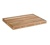 APS 886 Tabla de cortar pan "Letter", tabla de cortar, tabla de madera, tabla de cortar pan con bandeja recogemigas extraíble, cuatro patas antideslizantes, 48 x 34 cm, altura 3,5 cm, marrón