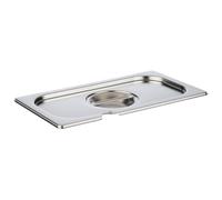 APS 81391 GN 1/3 tapa con hueco para cuchara, acero inoxidable, dimensiones 175 x 325 mm/altura 30 mm