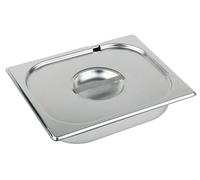 APS 81292 Tapa GN 1/2 con hueco para cuchara, acero inoxidable, dimensiones 265 x 325 mm/altura 35 mm