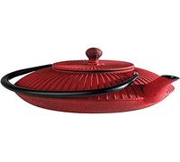 APS Tetera Asia de hierro fundido esmaltado en el interior con colador de té, ideal para 2-3 tazas. Dimensiones: 18 x 19,5 cm. Altura: 15 cm. Volumen: 0,8 L.