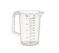 APS Germany Jarra medidora 1 L plástico Ø12×H17 cm asa cerrada escala relieve apta lavavajillas