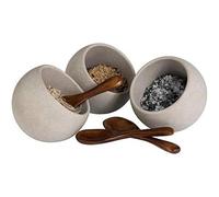 APS Villeroy & Boch Moon - Juego de 6 cuencos de melamina (8 cm de diámetro, 3 cucharas de madera), color gris