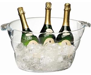 APS vino - / enfriador aprox 47 x 28 cm, H: 23 cm plástico, transparente para hasta 6 botellas apto Capacidad: aproximadamente 10 litros