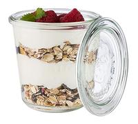 APS Juego 6 Vasos Originales WECK 290 ml con Tapa - Ø 9 cm/Altura 9 cm/Forma de dintel