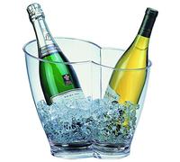 APS Wein- / Sektkühler ca. 30,7 x 21,3 cm, Höhe 26 cm Kunststoff, glasklar für 2 Flaschen geeignet