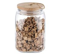 APS Vorratsglas Woody - Glasbehälter mit Holzdeckel - Silikondichtung hält das Aroma des Inhalts länger - 2,5 Liter