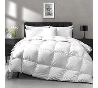 APSMILE All Season Goose Feather Down Comforter King Size - Ultra-Soft 750 Fill-Power Hotel Collection Duvet Insert Fluffy Medium Warm Quilt Comforter with Corner Tabs(106x90, White)