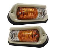 APSMOTIV Ensamblaje de señal de giro Juego de ensamblaje Adecuado para Tractor Massey Ferguson 135 148 165 168 175 178 (Conjunto de indicador lateral) (Ámbar/Transparente, 12 Voltios)