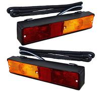 APSMOTIV Ensamblaje de señal de giro Luces Indicador de cola trasera Lámpara de señal de giro Conjunto de conjunto de luz de combinación Adecuado para Massey Ferguson (Rojo/Transparente, 12 Voltios)