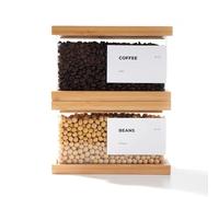 APT 1101 Dispensador de alimentos de bambú | Organizadores y almacenamiento de cocina | Organizadores herméticos de despensa y contenedor de almacenamiento | Cereales, arroz, harina, almacenamiento de