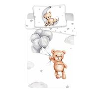Aptex - Ropa de cama para bebé con osito en la luna, 100 x 135 cm, 100% algodón