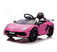Aptliton Lamborghini SX2018 - Coche eléctrico para niños de 2 plazas 12 V 4,5 Ah, motor doble, 25 W, estándar europeo, coche eléctrico para niños de 4 a 6 años, color blanco, negro, rosa