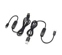 AptoFun 2X Cable de alimentación USB/Tipo-C con botón de Encendido/Apagado para Raspberry Pi 4B, Micro:bit y también Smart Phone con Interfaz Tipo-C.