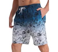APTRO Bañador Hombre Corto Ropa Hombre Secado Rápido Natacion Surferos con Forrado Hawaianos Vacaciones Tallas Grandes Azul Degradado MK307 XL