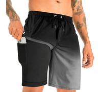 APTRO Bañador Hombre Corto Ropa Hombre Secado Rápido Natacion Surferos con Forrado Hawaianos Vacaciones Tallas Grandes Flamenco Negro Fundido Negro MK352 M
