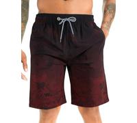 APTRO Bañador Hombre Corto Ropa Hombre Secado Rápido Natacion Surferos con Forrado Hawaianos Vacaciones Tallas Grandes Rojo BS023 5XL