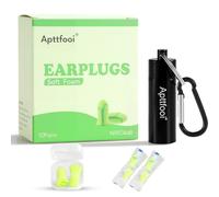 Apttfooi Tapones para los oídos de espuma suave, 34 dB más alto NRR, envueltos individualmente, reutilizables, 10 pares para dormir, ronquidos, ruido fuerte, viajes, conciertos, estudio, trabajo