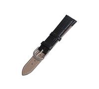 ApuaVireo&Co 12/14/16/18/19/20/22 mm Hombres Mujeres Bunte echtes Leder-Uhrenarmband-Ersatzarmband Armbänder Uhren Zubehör(Black,18mm)