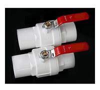 ApuaVireo&Co 20/25/32/40/50/63/75mm Inner Diameter Water Shut Off Flow Controller Valve Switch, PVC Ball Valve with Red Non-Slip Steel Handle, 1pcs(Inner Dia.63mm)