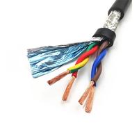 ApuaVireo&Co Cable de cobre puro apantallado, cable de comunicación de par trenzado RS-485, blindado, 2-16 núcleos, calibre 14-26 AWG, 1 m, 5 m, gris y negro(4cores 18 Awg 0.75mm,1 meters)
