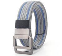 ApuaVireo&Co Cinturón de lona ajustable con hebilla de doble anilla de nailon for hombre(Grey (Grey 1),120)