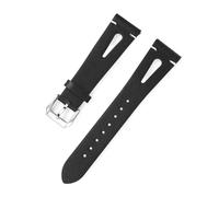 ApuaVireo&Co Correa de reloj de cuero, 20 mm, 22 mm, accesorios for reloj, gotas de agua, correa de reloj de cuero ahuecada(Black,20mm)
