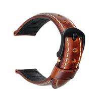 ApuaVireo&Co Correa de reloj vintage de cuero con cera de aceite (18 mm, 20 mm, 22 mm y 24 mm), color marrón y negro.(Light Brown B,24mm)