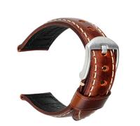 ApuaVireo&Co Correa de reloj vintage de cuero con cera de aceite (18 mm, 20 mm, 22 mm y 24 mm), color marrón y negro.(Light Brown S,21mm)