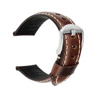 ApuaVireo&Co Correa de reloj vintage de cuero con cera de aceite (18 mm, 20 mm, 22 mm y 24 mm), color marrón y negro.(Dark Brown S,20mm)