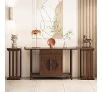 ApuaVireo&Co Mesa de Altar, Mueble de Altar con Dos Soportes for Flores, Mesa de Altar Personal, for exhibir frascos, Plantas y Libros, for adoración.(Brown,100cm/39.4in)