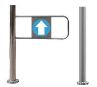 ApuaVireo&Co Puerta de seguridad con cierre automático y montaje en poste, puerta batiente manual 90 grados, acceso unidireccional for fábricas industriales supermercados(Silverl,100x100cm (40x39in))