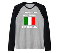 Apuesta Tus Dulces Cannoli a Que Soy un Orgullo Divertido Italiano Camiseta Manga Raglan