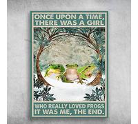 APULAR Letrero de metal de estaño con texto en inglés "The Three Frog There was A Girl Who Really Loved Frogs" para jardín, patio, cumpleaños, Navidad, decoración del hogar, casa de campo, placa de