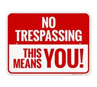 Apular Letrero de metal novedoso de 20 x 30 cm, con texto en inglés "No Trespassing This Means You", decoración del hogar, regalo de cumpleaños, jardín, patio, placa de impresión vintage