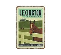 Apular Lexington Kentucky Horse Capital of The World - Cartel de viaje de metal de estaño, estilo novedoso, placa de metal para bar, pub, vintage, retro, decoración de pared, póster para el hogar