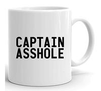Apular Taza de café de cerámica con diseño de capitán, taza divertida para aniversario, cumpleaños, Navidad, regalos de té, decoración del hogar, 325 ml