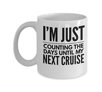 Apular Taza de café de cerámica con texto en inglés «I'm Just Counting The Days Until My Next Cruise» para aniversario, cumpleaños, Navidad, regalos de té, decoración del hogar, 11 onzas