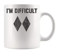 Apular Taza de café I'm Difficult Double Black Diamond Ski Snowboard de 325 ml, tazas de té de regalo, taza de 325 ml