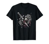 Apuñalado Corazón Negro Gótico San Valentín Oculto Gótico Chica Camiseta
