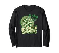 Apunta a la Buena Suerte, trébol irlandés, Dardos, Día de San Patricio Manga Larga