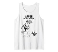 Apush Me Off a Cliff 2025 Examen Ap para Estudiantes Bandera Americana Camiseta sin Mangas